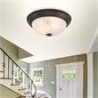 Yosemite Home Decor 2 Lights Flush Mount in Oil Rubbed Bronze with Marble Glass