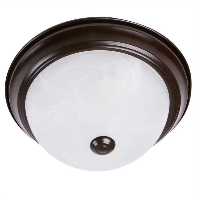 Yosemite Home Decor 2 Lights Flush Mount in Oil Rubbed Bronze with Marble Glass