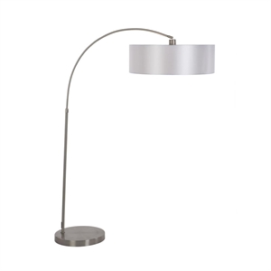 Yosemite Home Decor 1 Light Arc Floor Lamp in Satin Steel
