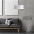 Yosemite Home Decor 1 Light Arc Floor Lamp in Satin Steel