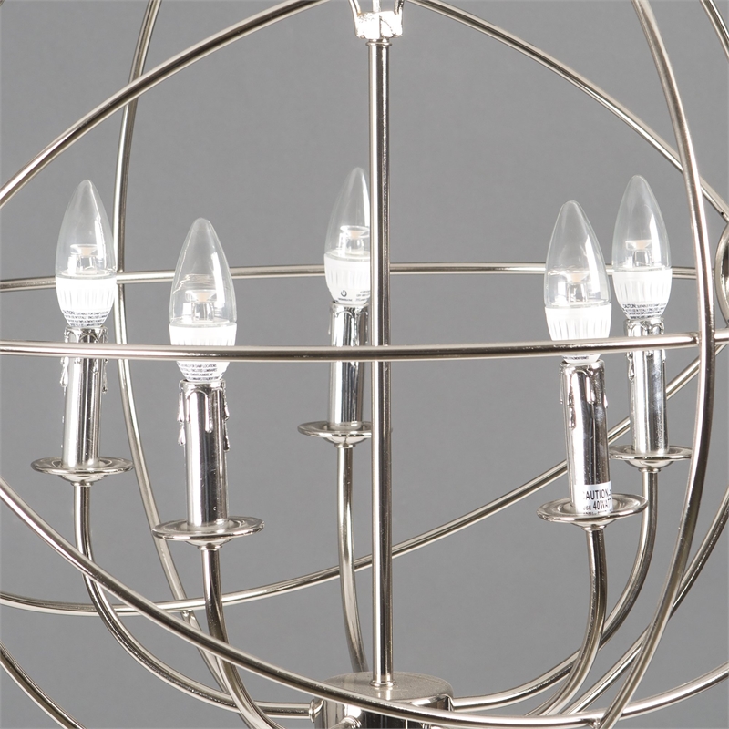 Yosemite Home Decor Shooting Star 5 Lights Mini Chandelier in Nickel Plated