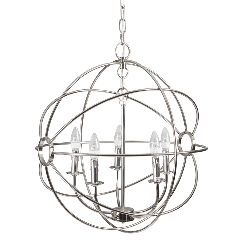 Yosemite Home Decor Shooting Star 5 Lights Mini Chandelier in Nickel Plated