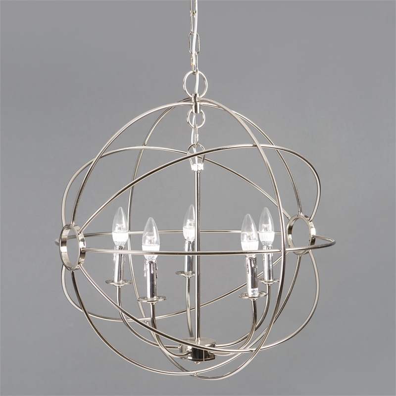 Yosemite Home Decor Shooting Star 5 Lights Mini Chandelier in Nickel Plated