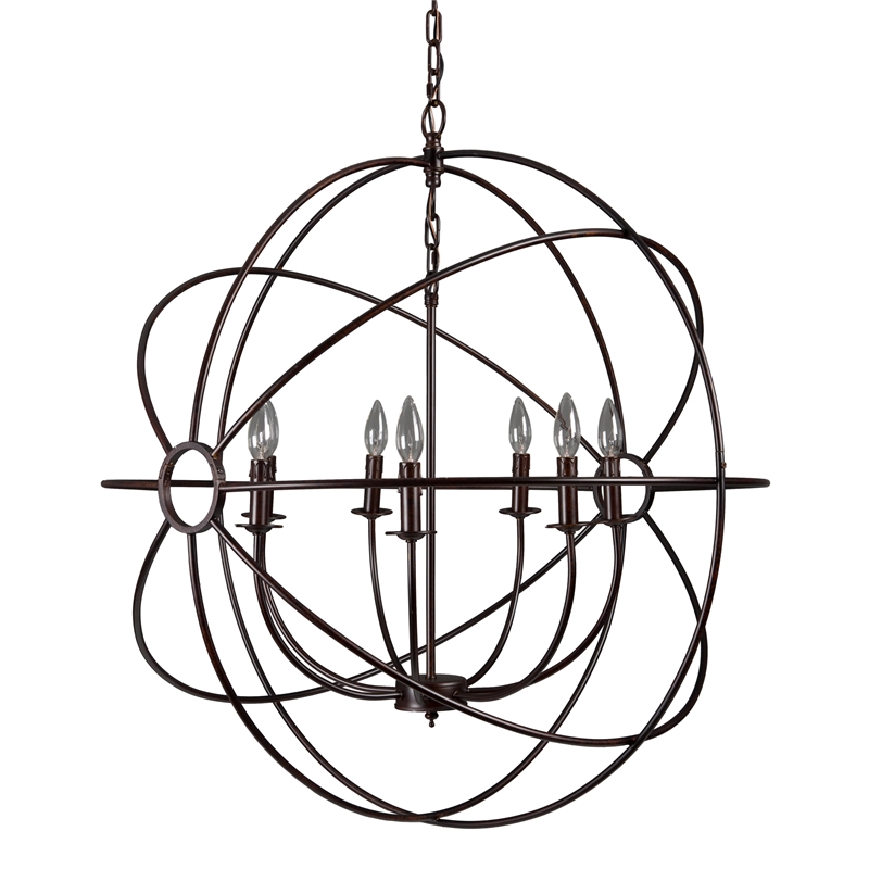 Yosemite Home Decor Shooting Star 7 Lights Mini Chandelier in Rustic