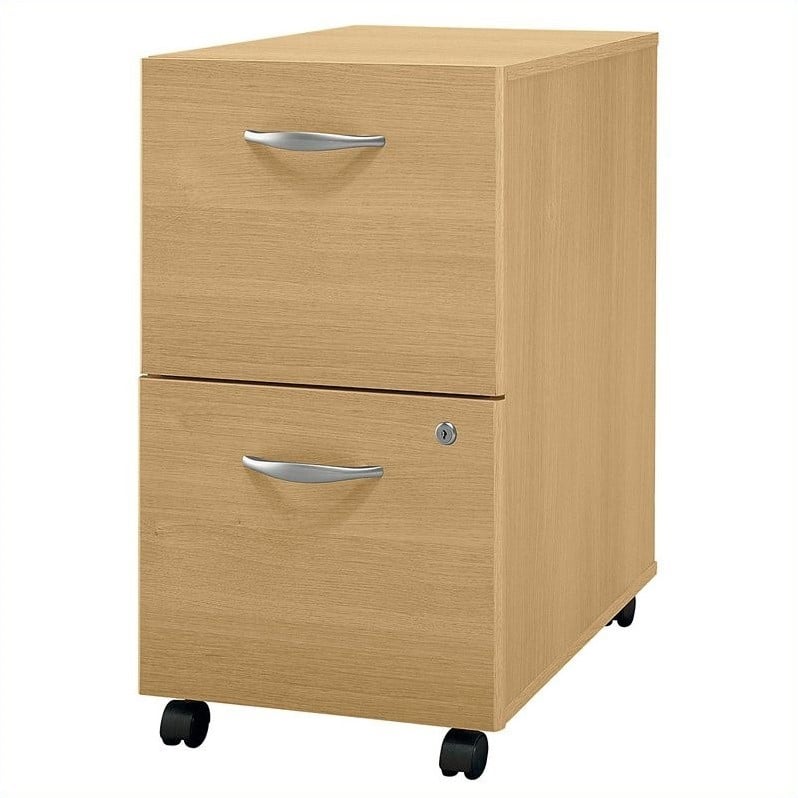 Bush Business Series C 2 Drawer Mobile File Cabinet in Light Oak - WC60352