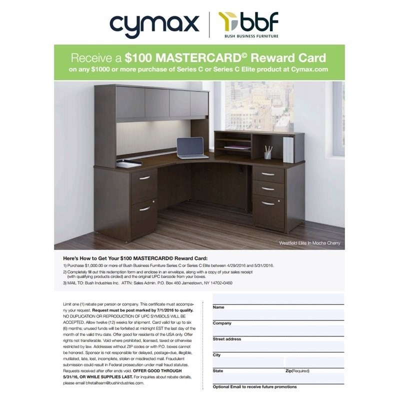 Bush Business Furniture Series C 2 Drawer Mobile File Cabinet in Light Oak