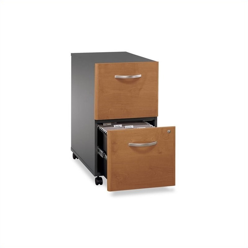 Bush Business Furniture Series C 2 Drawer Mobile File Cabinet In Natural Cherry Wc72452