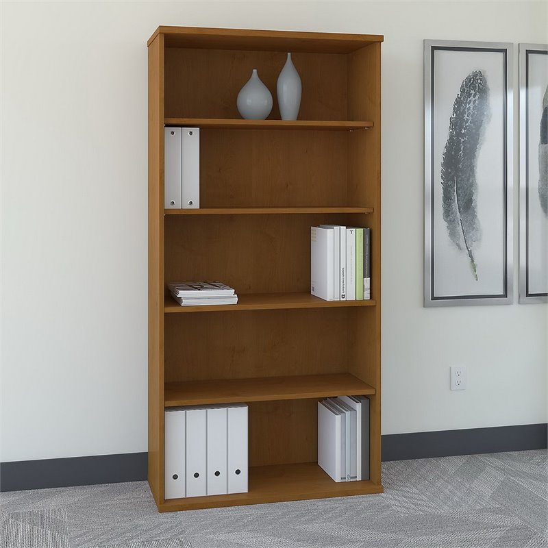 Series C 36W 5 Shelf Bookcase in Natural Cherry - Engineered Wood