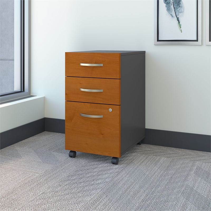 Bush Business Furniture Series C 2 Drawer Mobile File Cabinet in Light Oak