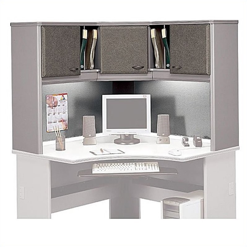 Bush Business Furniture Series A 36" Corner Desk Set in Pewter BSA005145