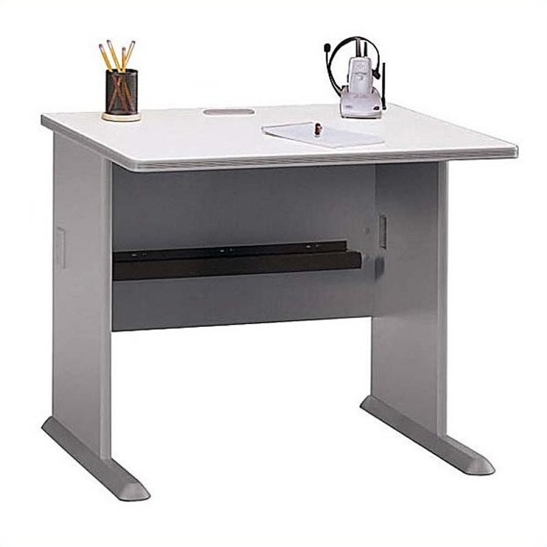 Bush Business Furniture Series A 36" Corner Desk Set in Pewter BSA005145