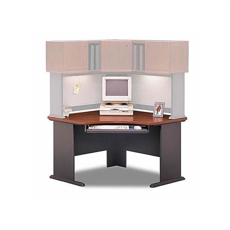 Bush Business Series A Corner Desk With Hutch In Hansen Cherry