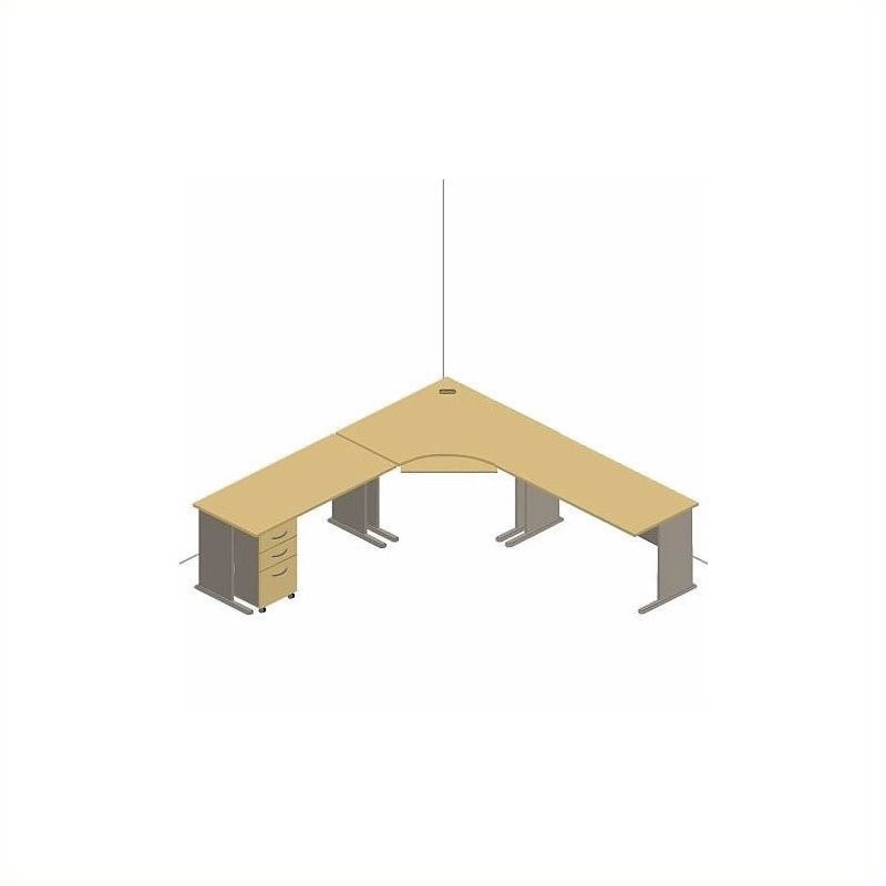 Bush Business Series A 4 Piece Corner Desk Set In Natural Cherry Bush Business Series A 4 Piece Corner Desk Set In Natural Cherry