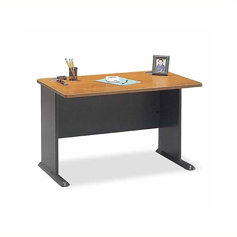 Bush Business Furniture Series A 6-Piece Extended U-Shape Desk in Natural Cherry
