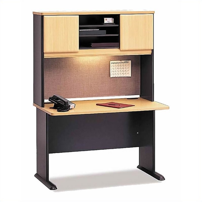 Bush Business Series A 8 Piece Corner Desk Set With Hutches In Beech