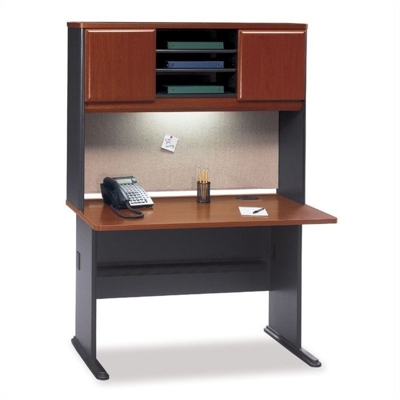 Bush Business Series A Wood Office Cubicle With Hutch In Hansen