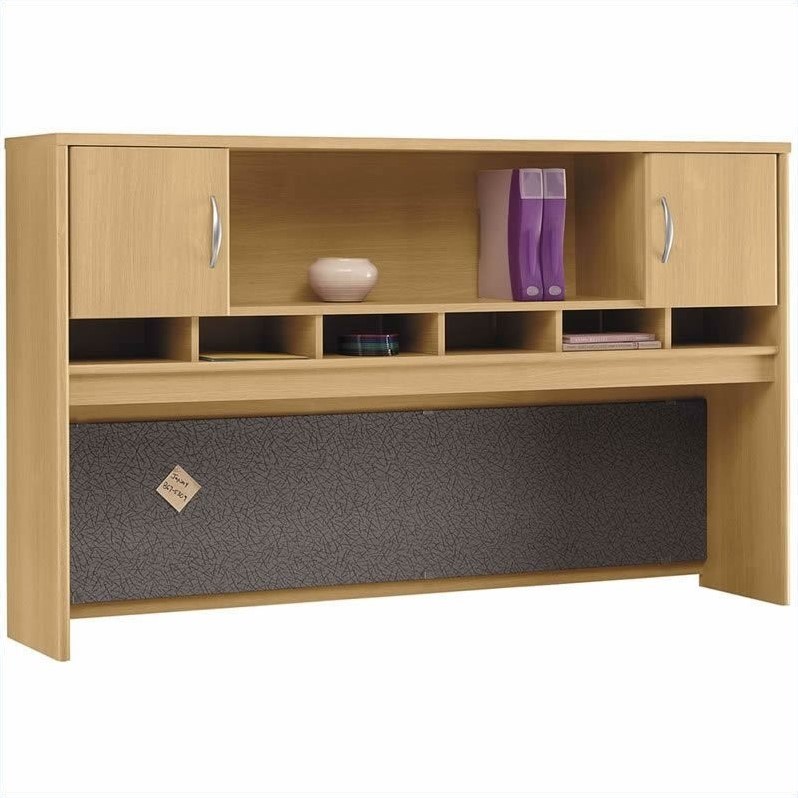 Bush Business Series C Executive Hutch Desk And Credenza In Light