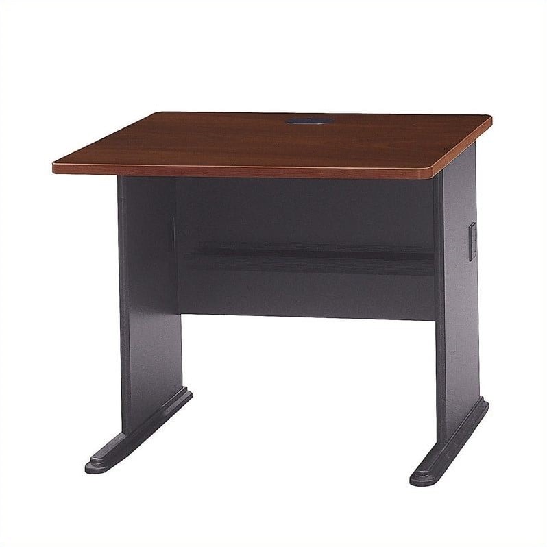 Bush Business Furniture Series A 36W Desk in Hansen Cherry and Galaxy