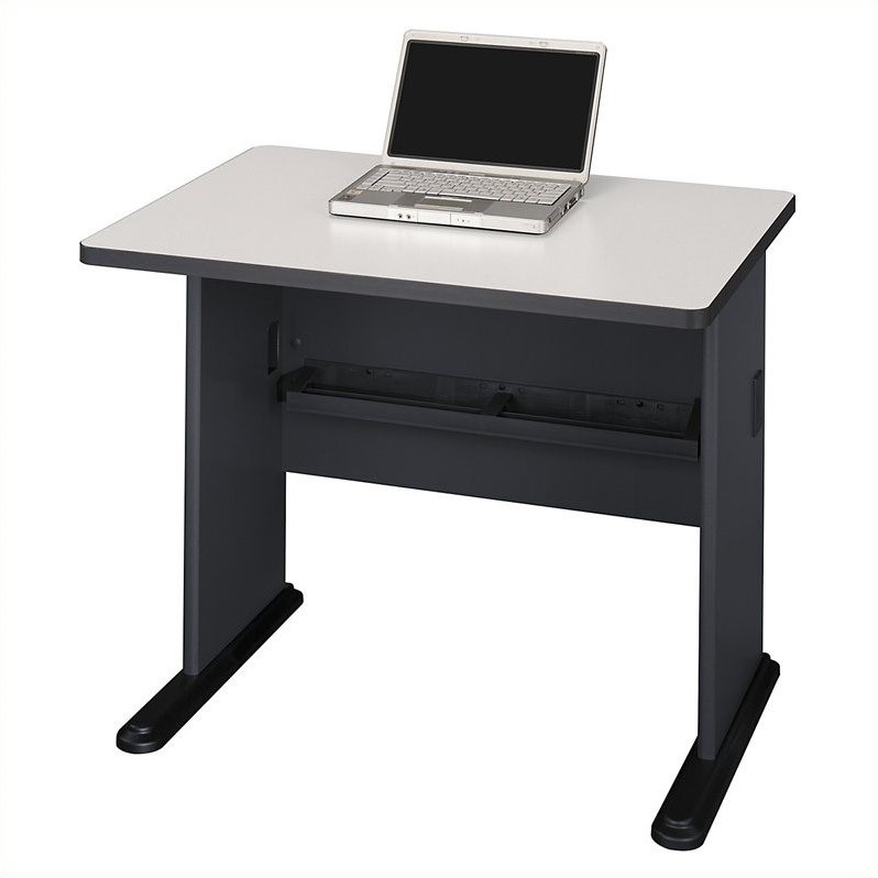 Bush Business Furniture Series A 36W Desk in Slate and White Spectrum WC8436A