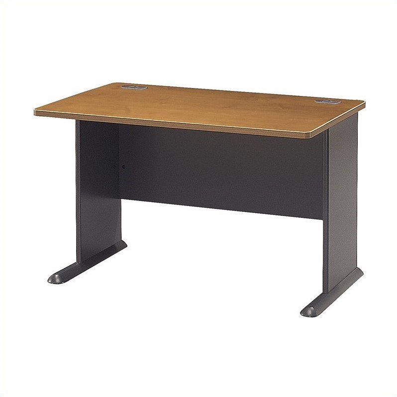 Bush Business Furniture Series A 48W Desk in Natural Cherry and Slate