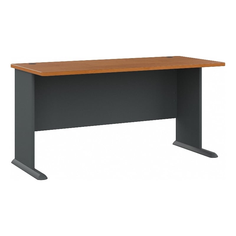 Series A 60W Office Desk in Natural Cherry and Slate - Engineered Wood