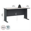 Series A 60W Office Desk in Slate and White Spectrum - Engineered Wood