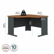 Series A 48W Corner Desk in Natural Cherry and Slate - Engineered Wood