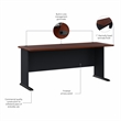 Series A 72W Office Desk in Hansen Cherry and Galaxy - Engineered Wood