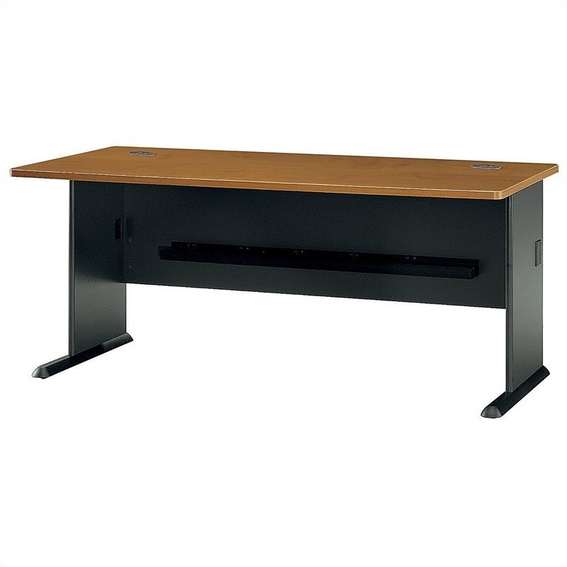 Bush Business Furniture Series A 72w Desk In Natural Cherry And Slate