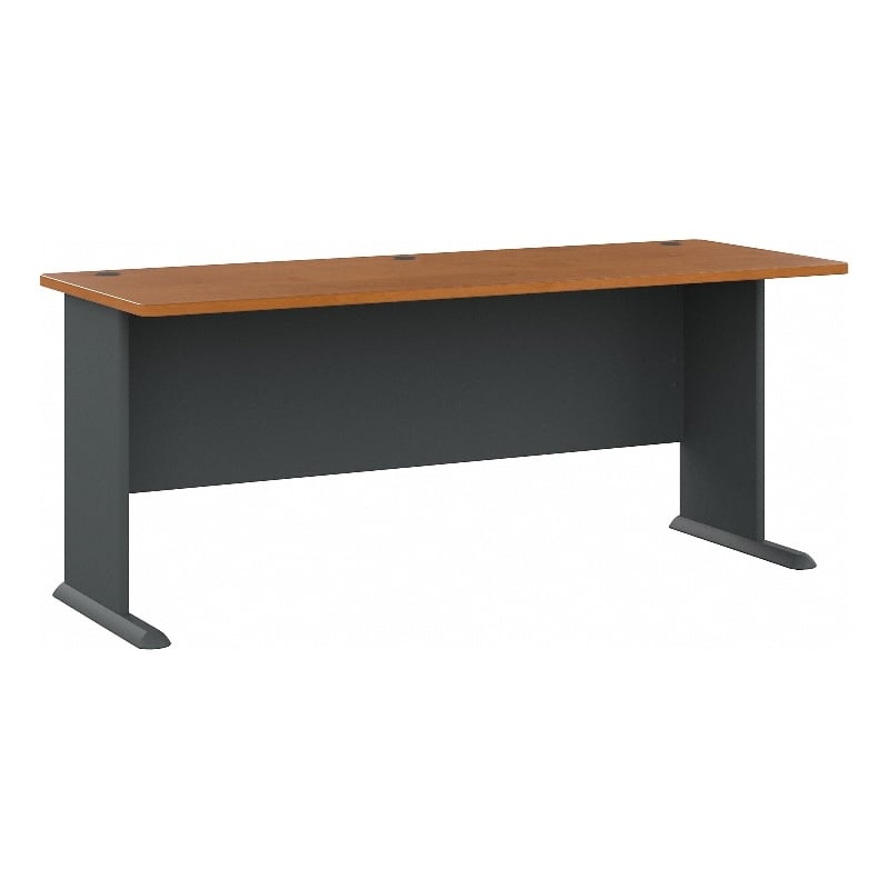 Series A 72W Office Desk in Natural Cherry and Slate - Engineered Wood |  