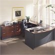 Bush Business Furniture Series C U-Shape Desk with Storage in Hansen Cherry