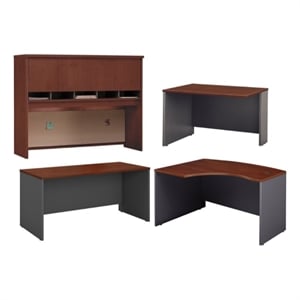 bush business furniture series c 4-piece u-shape office desk in hansen cherry