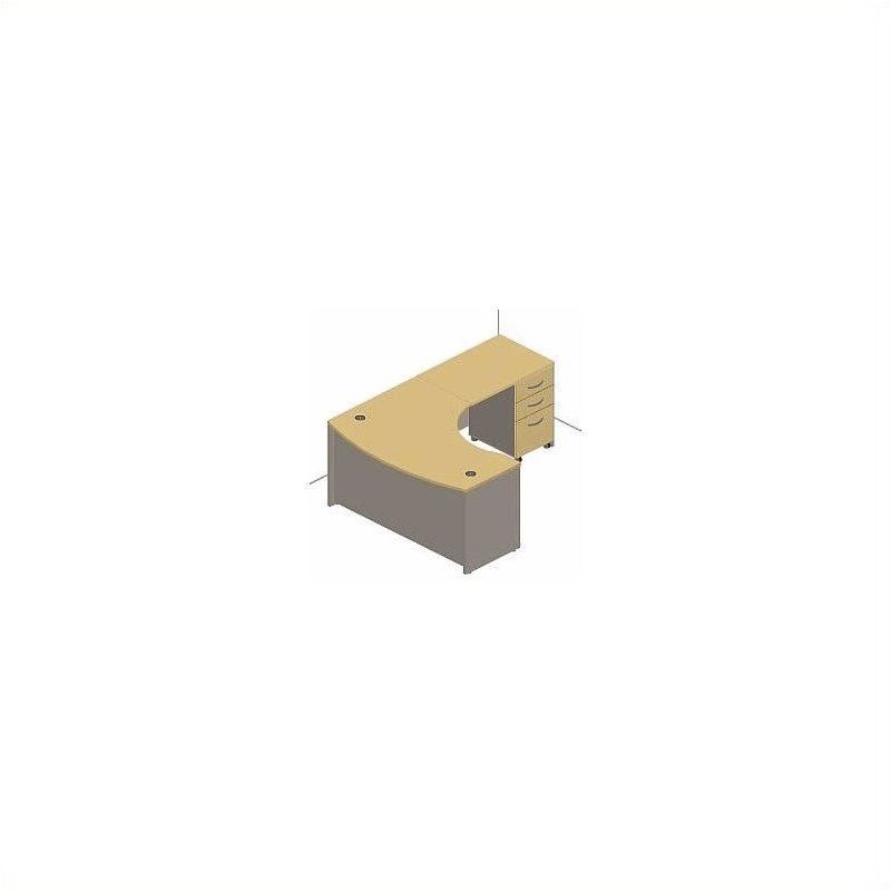 Bush Business Furniture Series C 3 Piece L Shape Desk Set In Light Oak Bsc064 603