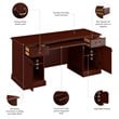 Arlington Computer Desk with Storage and Keyboard Tray in Harvest Cherry