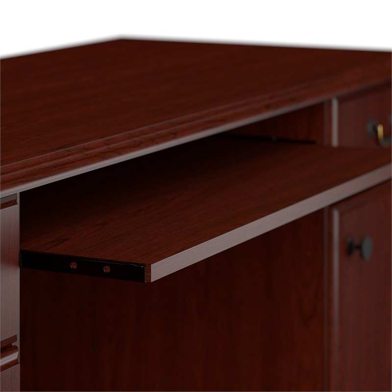 Arlington Computer Desk with Storage and Keyboard Tray in Harvest Cherry