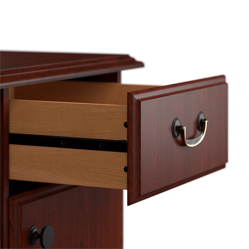 Arlington Computer Desk with Storage and Keyboard Tray in Harvest Cherry