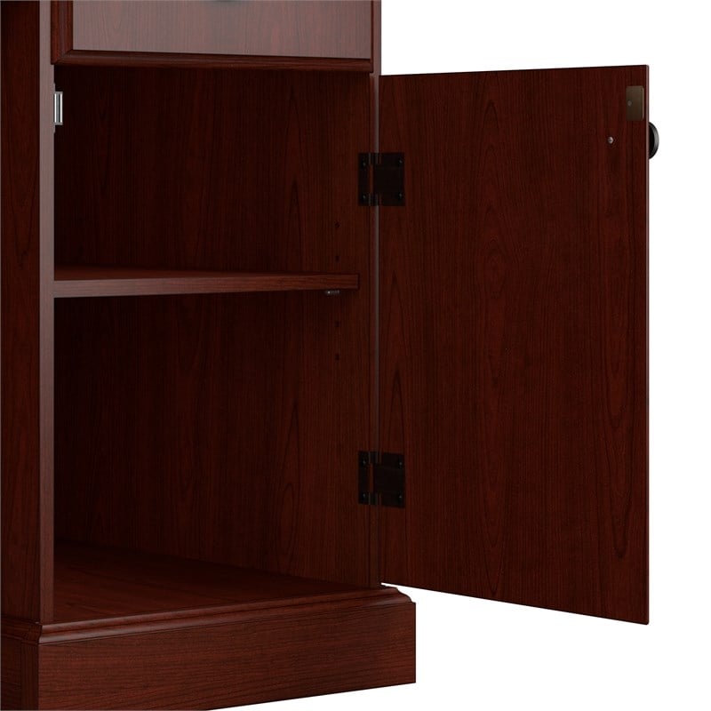 Arlington Computer Desk with Storage and Keyboard Tray in Harvest Cherry