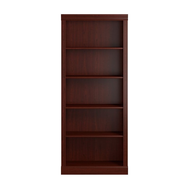 Bush Business Furniture Arlington Tall 5 Shelf Bookcase in Harvest Cherry