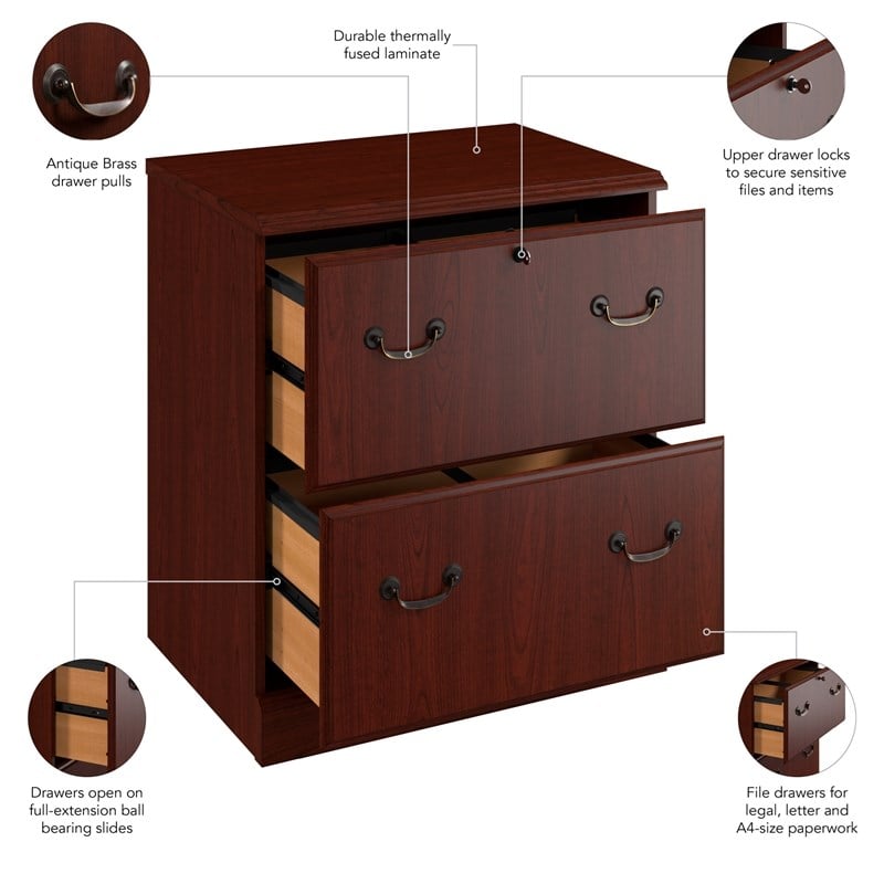 Bush Business Furniture Arlington Lateral File Cabinet in Harvest Cherry