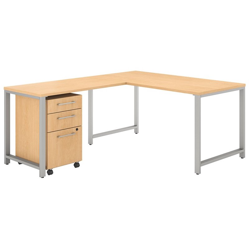 Bush Business 400 Series L Shaped Desk In Natural Maple 400s130ac