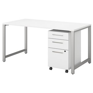 Bush Business Furniture 400 Series 60W X 30D Table Desk With 3 Drawer Mobile Pedestal