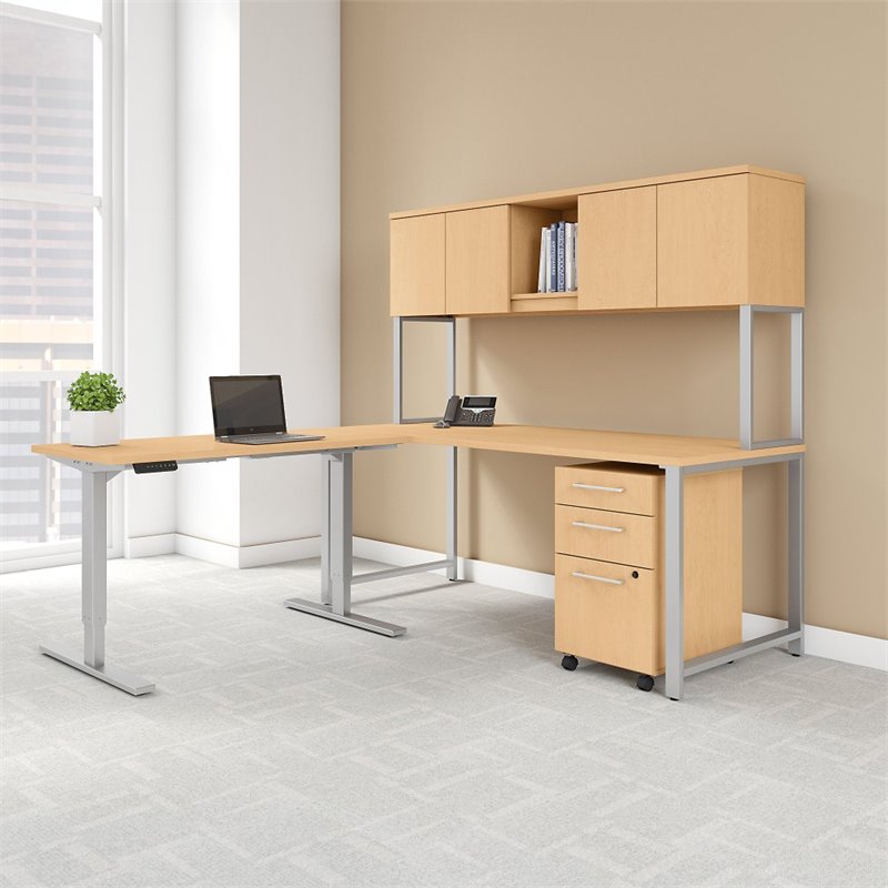 Bush Business Furniture 400 Series 72W L Shaped Desk 4 Piece Offiec
