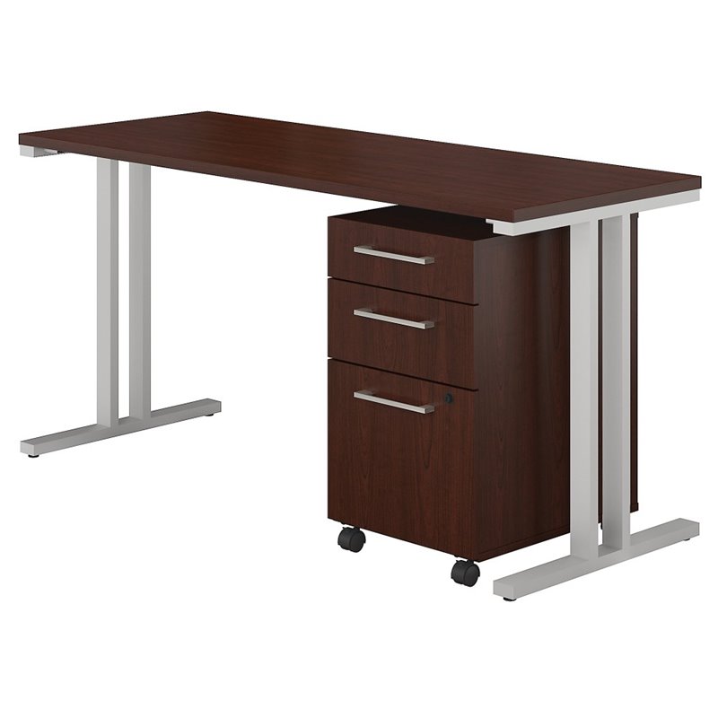 Bush Business 400 Series 60 X 24 Table Desk In Harvest Cherry Bush Business 400 Series 60