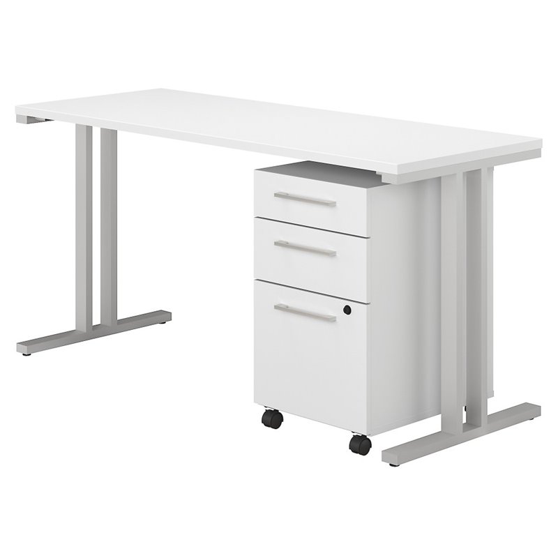 Bush Business 400 Series 60 X 24 Table Desk In White 400s216wh