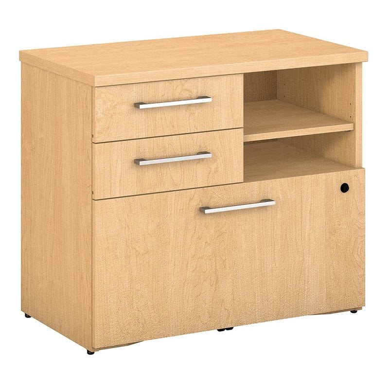 400 Series Lateral File with Shelves in Natural Maple