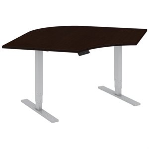 Move 80 Series 48W Corner Adjustable Desk in Mocha Cherry - Engineered Wood