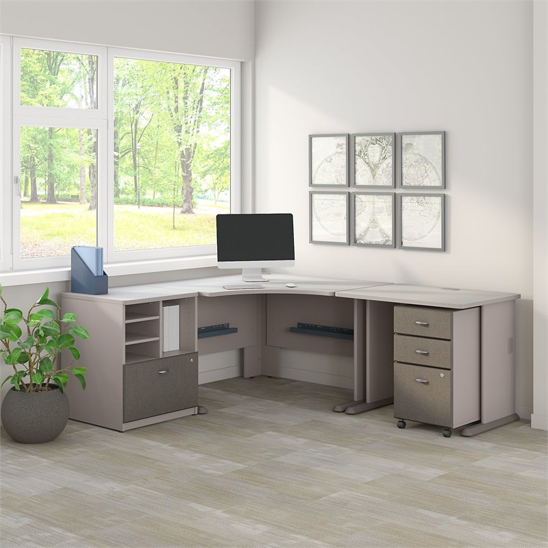 Bush Business Furniture Series A 48"W Corner Desk with 36"W Return and