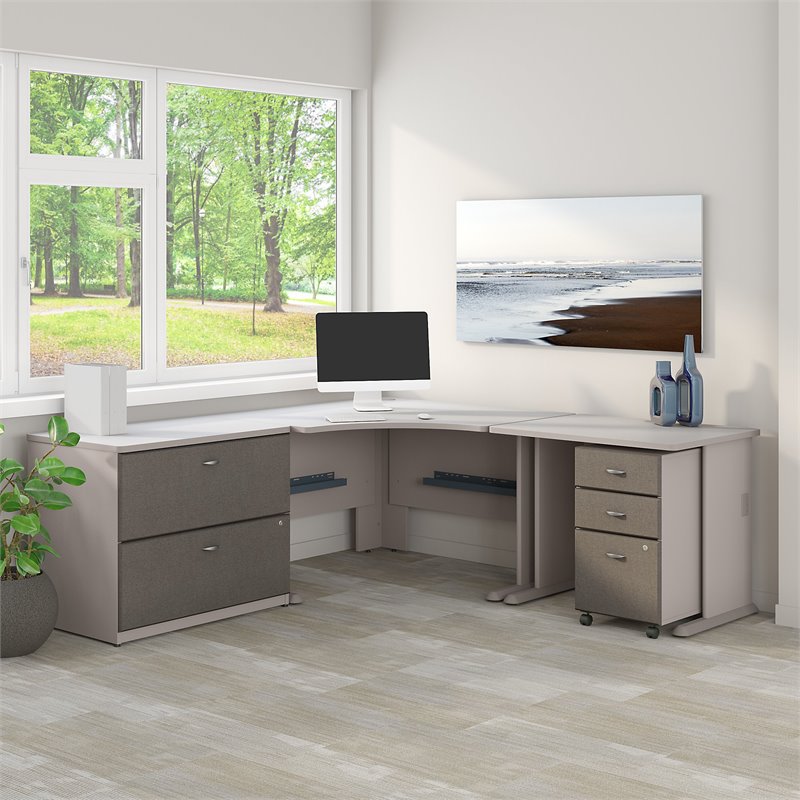 Bush Business Furniture Series A 48"W Corner Desk with 36"W Return and