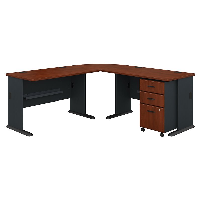 Bush Business Furniture Series A 75"W LShaped Desk and Mobile File