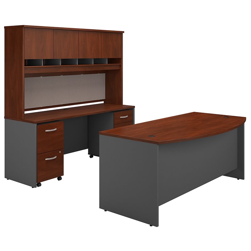 Bush Business Furniture Series C Bow Front Desk Office Suite Hansen